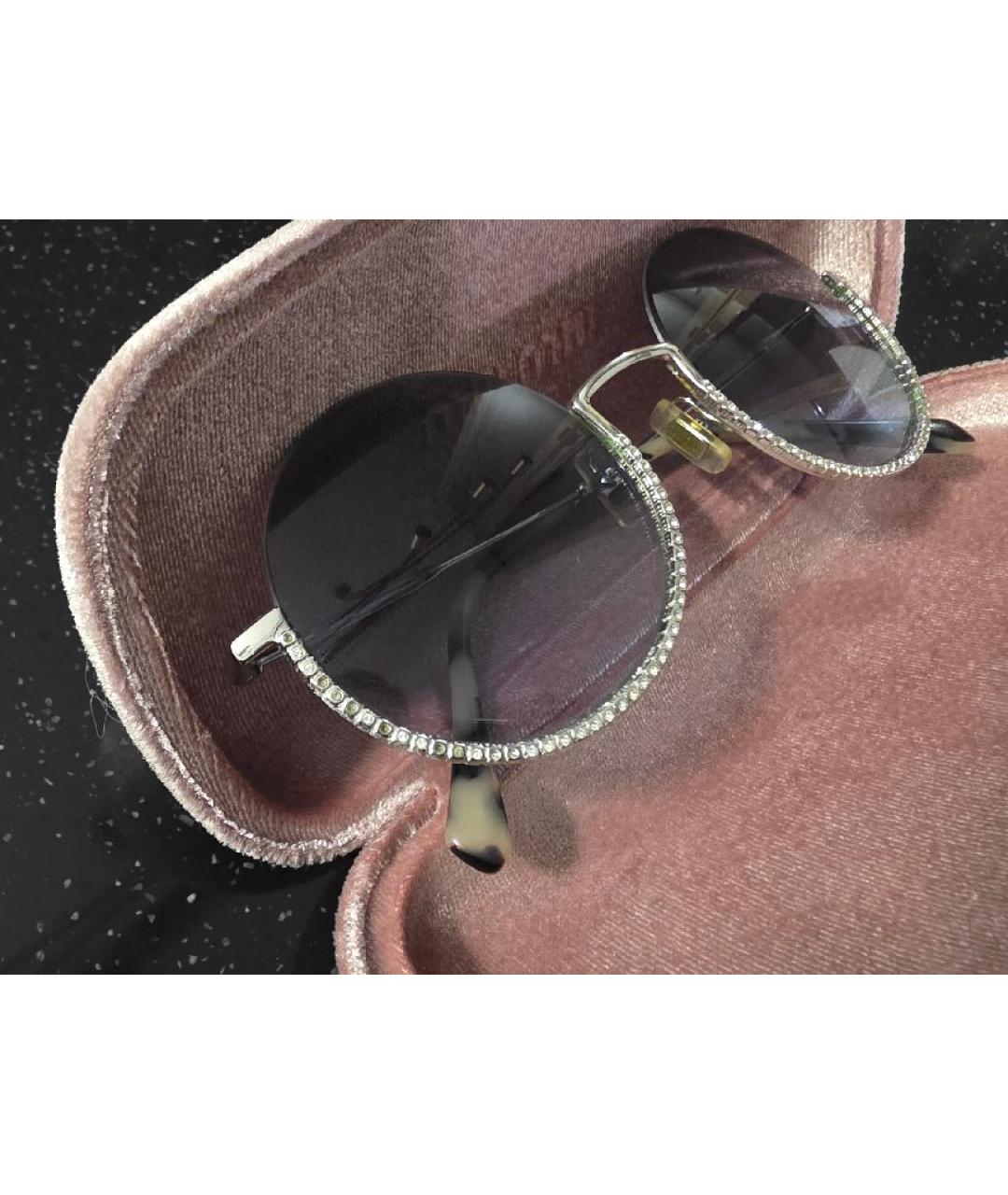 MIU MIU Серебряные металлические солнцезащитные очки, фото 5