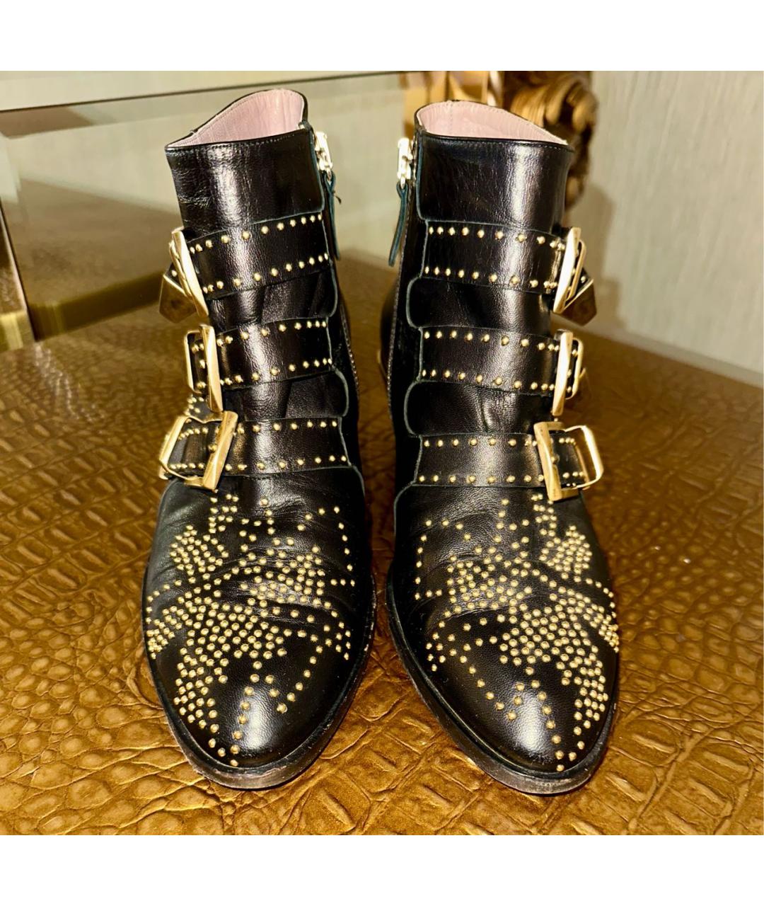 CHLOE Черные кожаные ботинки, фото 7