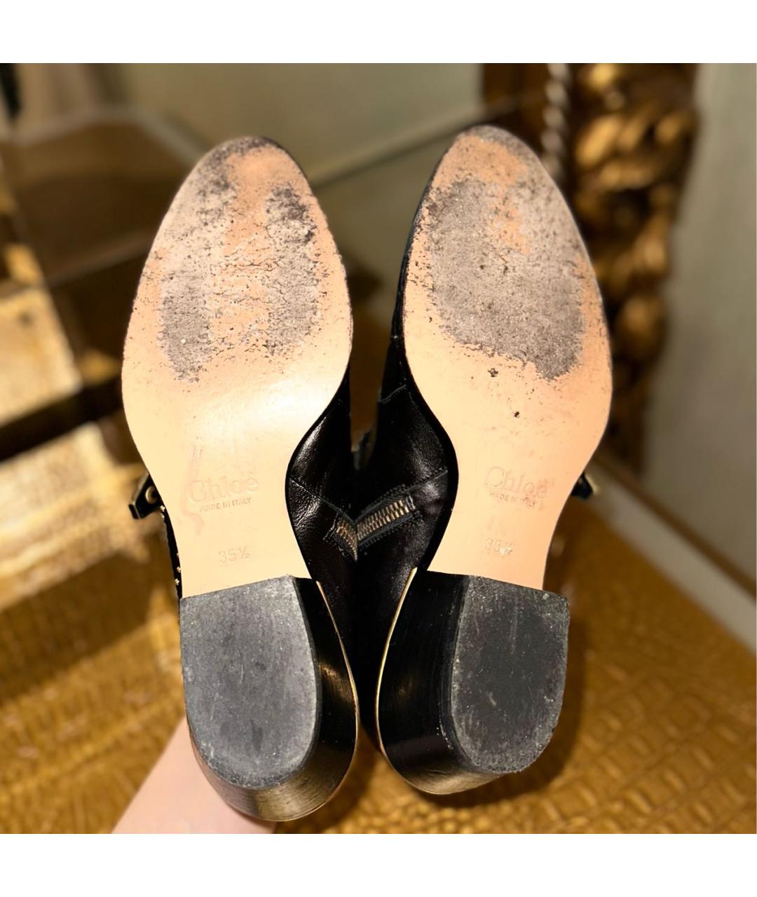 CHLOE Черные кожаные ботинки, фото 4