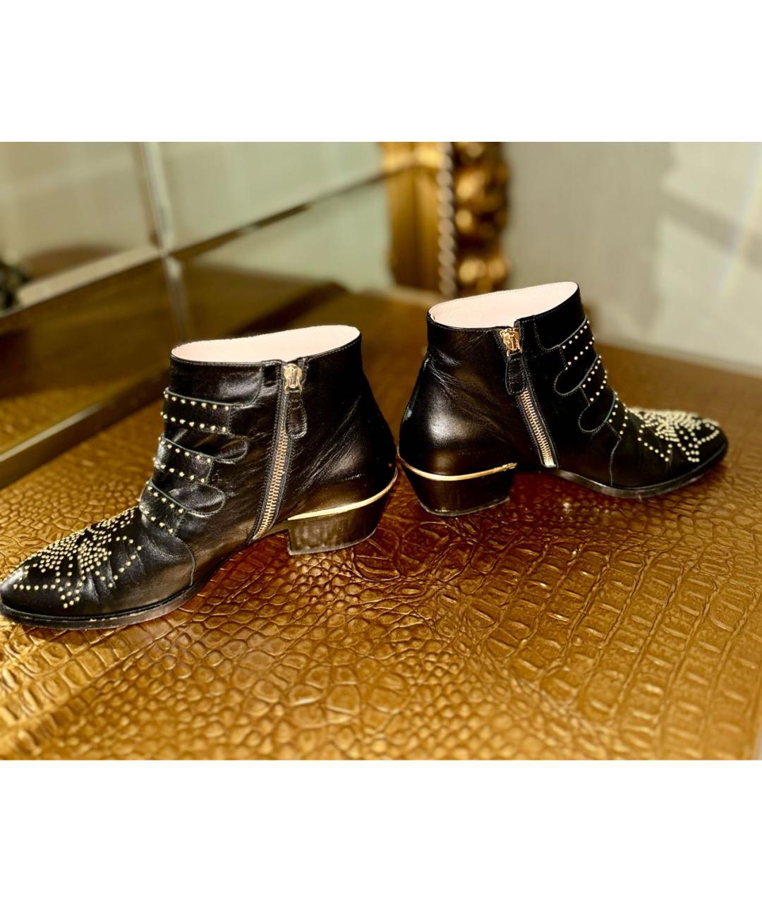 CHLOE Черные кожаные ботинки, фото 3