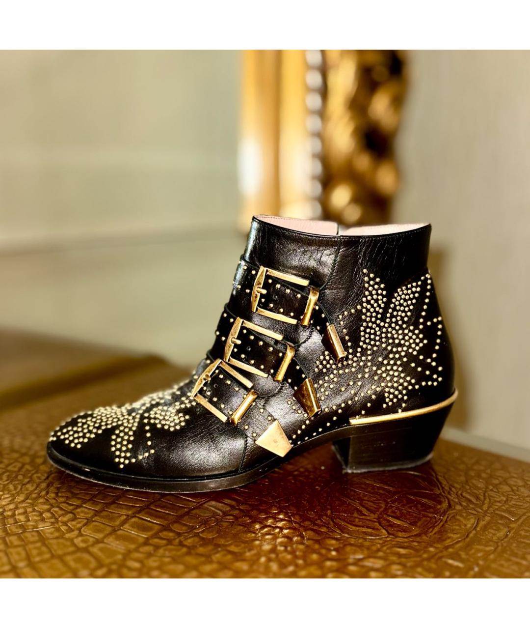 CHLOE Черные кожаные ботинки, фото 8