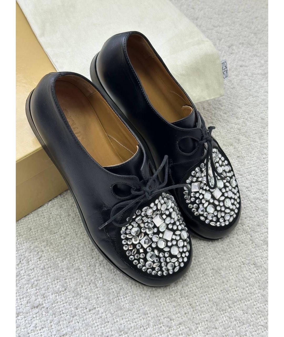 LOEWE Черные кожаные туфли, фото 2