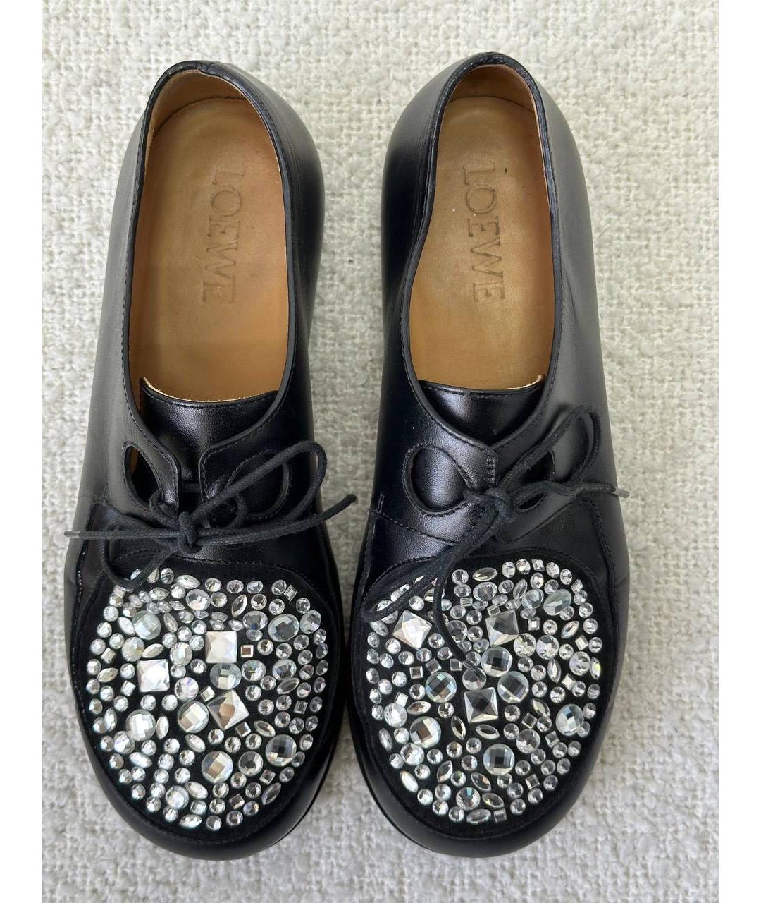 LOEWE Черные кожаные туфли, фото 5