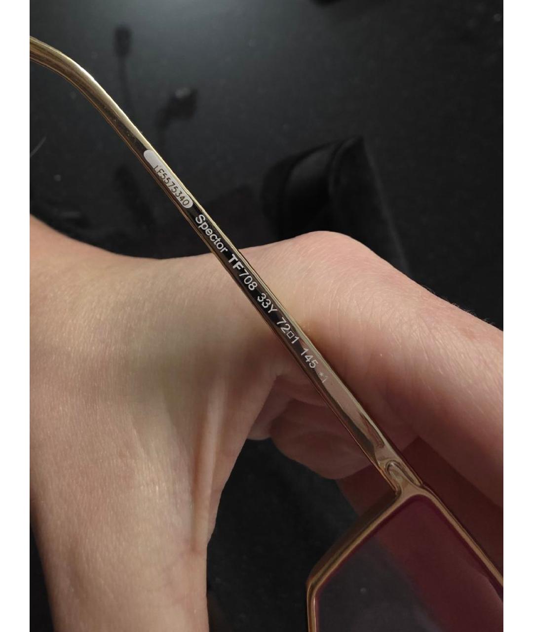 TOM FORD Розовые металлические солнцезащитные очки, фото 6