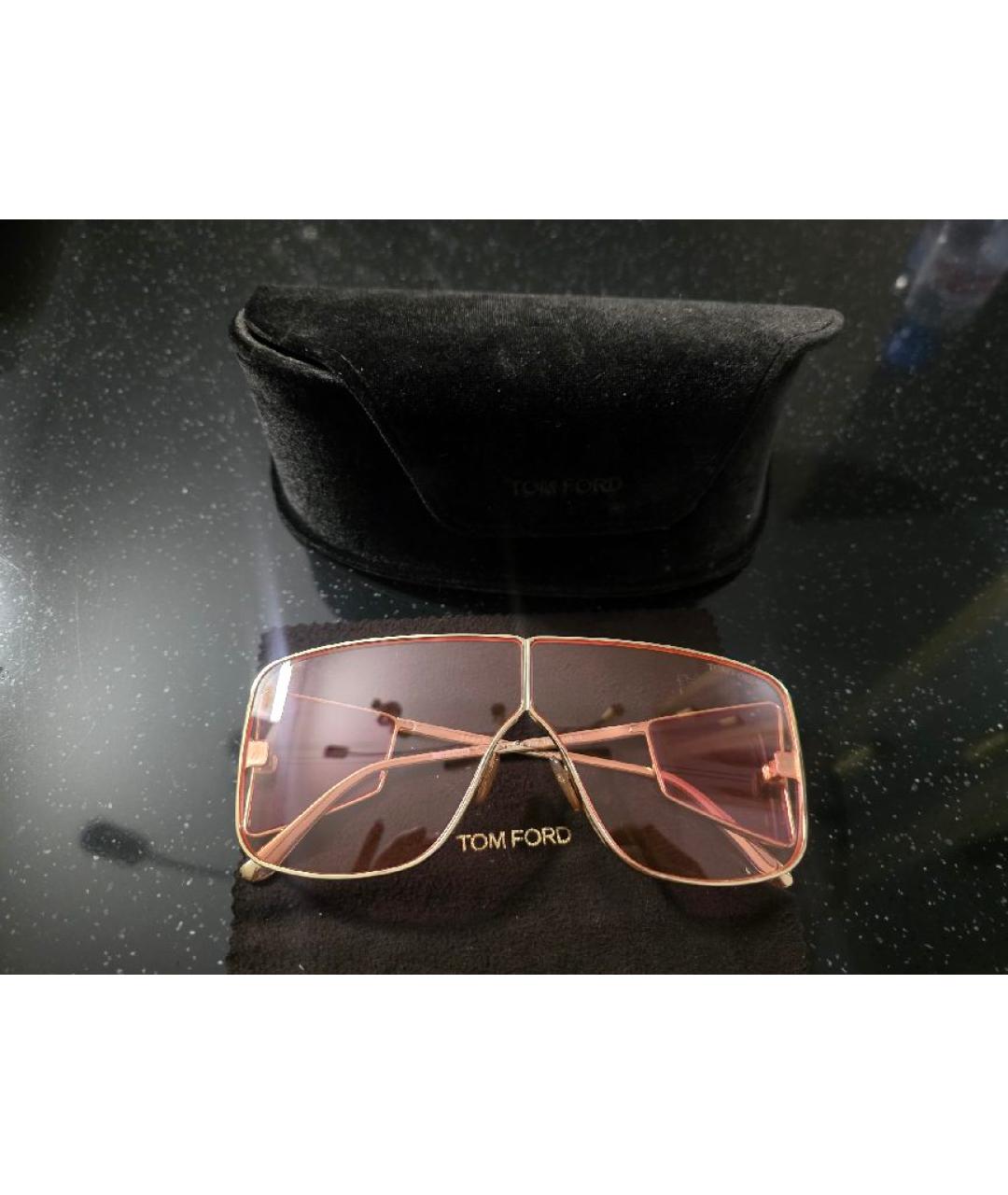 TOM FORD Розовые металлические солнцезащитные очки, фото 2