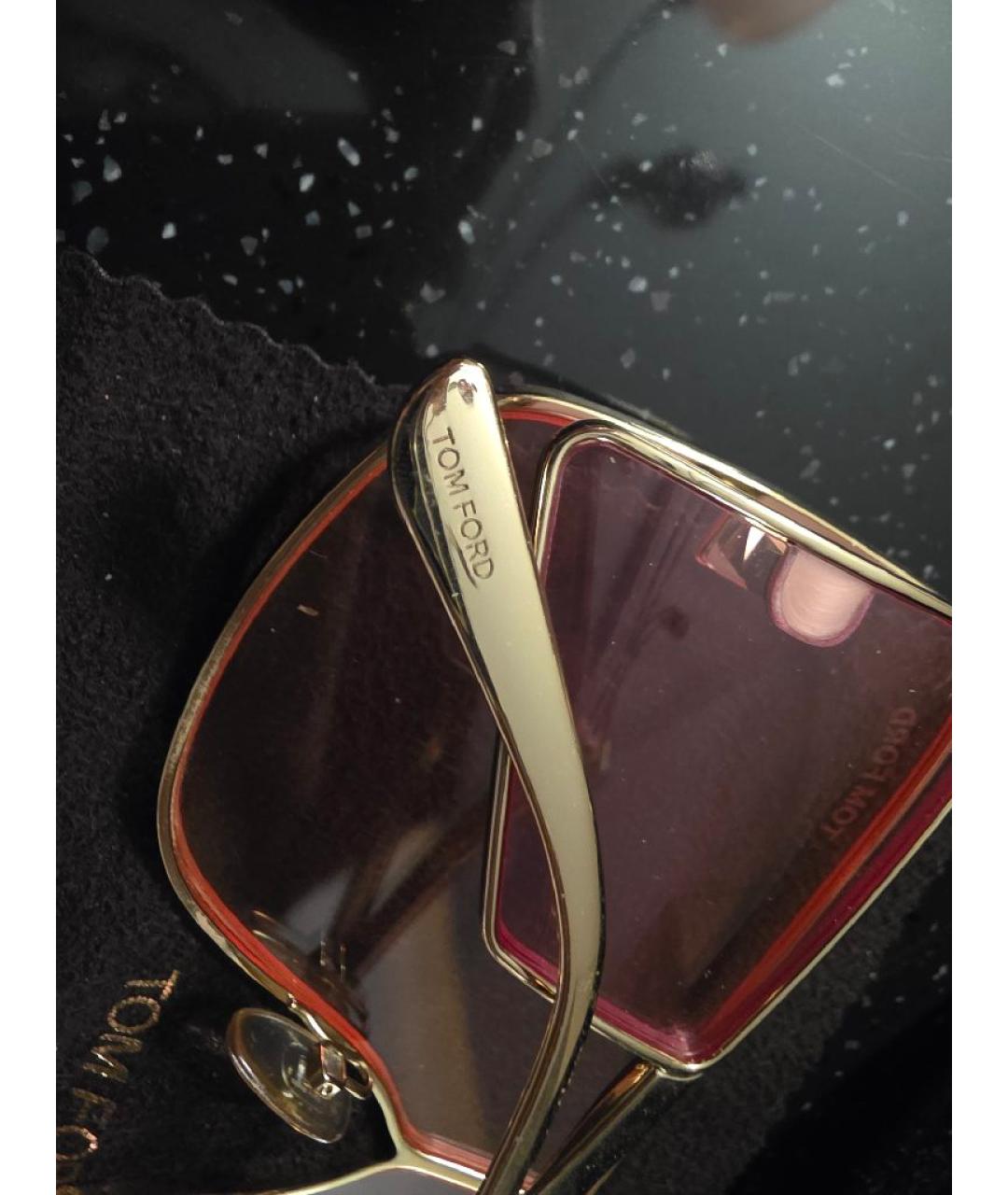TOM FORD Розовые металлические солнцезащитные очки, фото 3