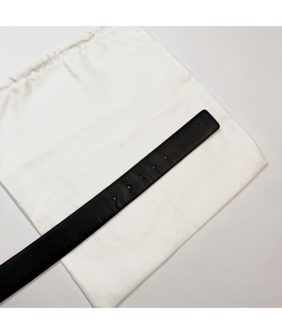 LOUIS VUITTON Антрацитовый кожаный ремень, фото 4