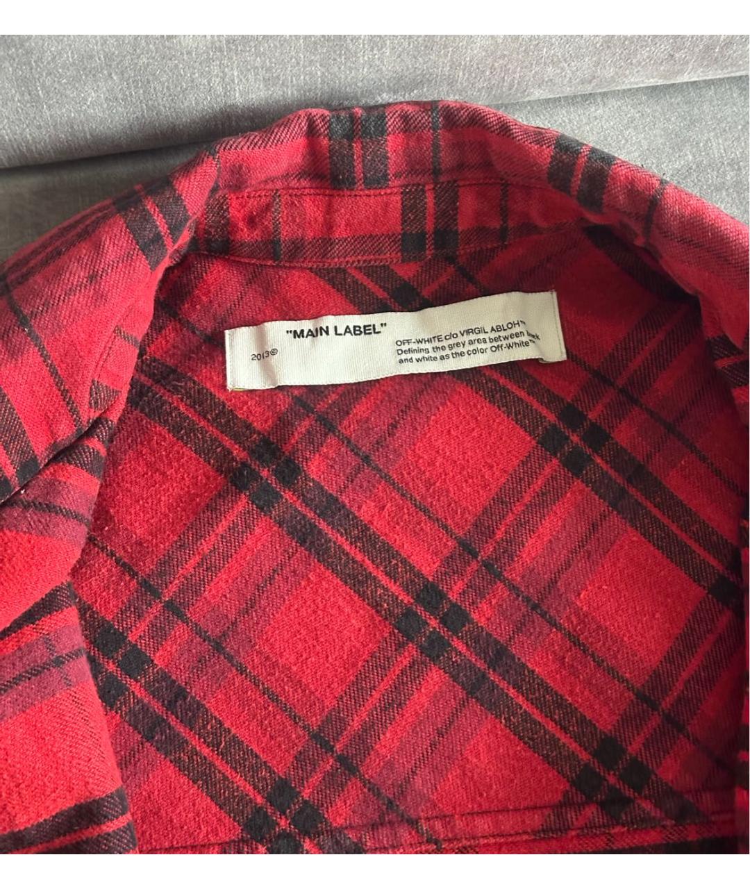 OFF-WHITE Красная хлопковая кэжуал рубашка, фото 8