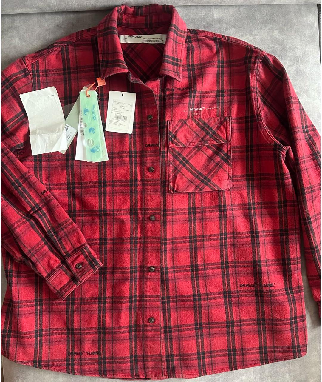 OFF-WHITE Красная хлопковая кэжуал рубашка, фото 3