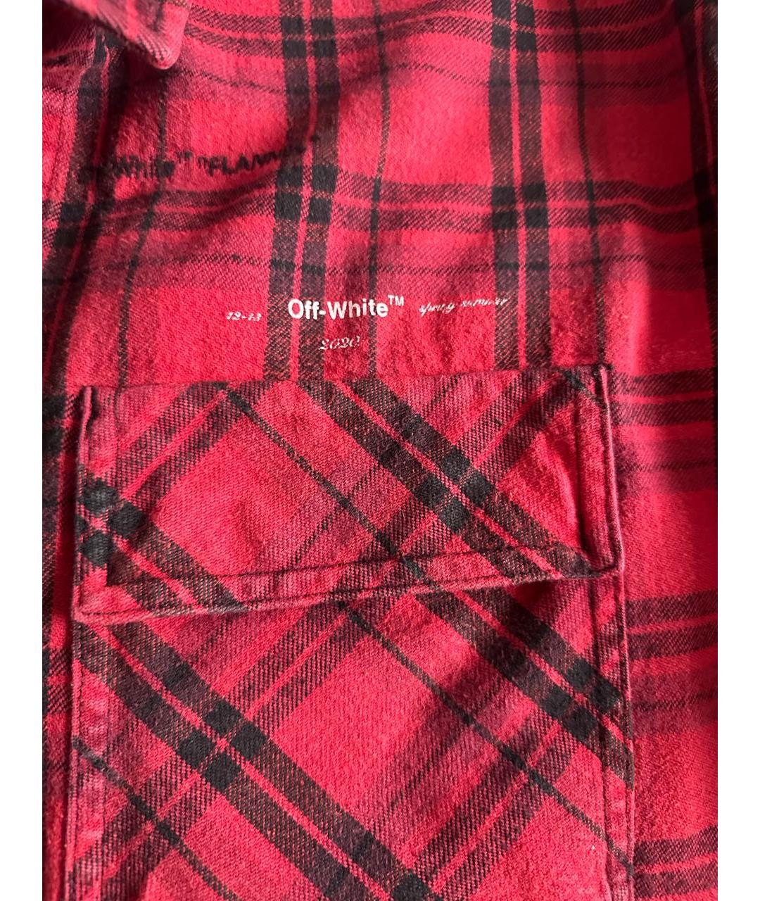 OFF-WHITE Красная хлопковая кэжуал рубашка, фото 5