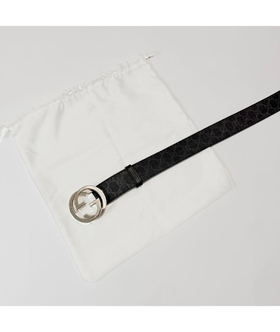 GUCCI Черный кожаный ремень, фото 2