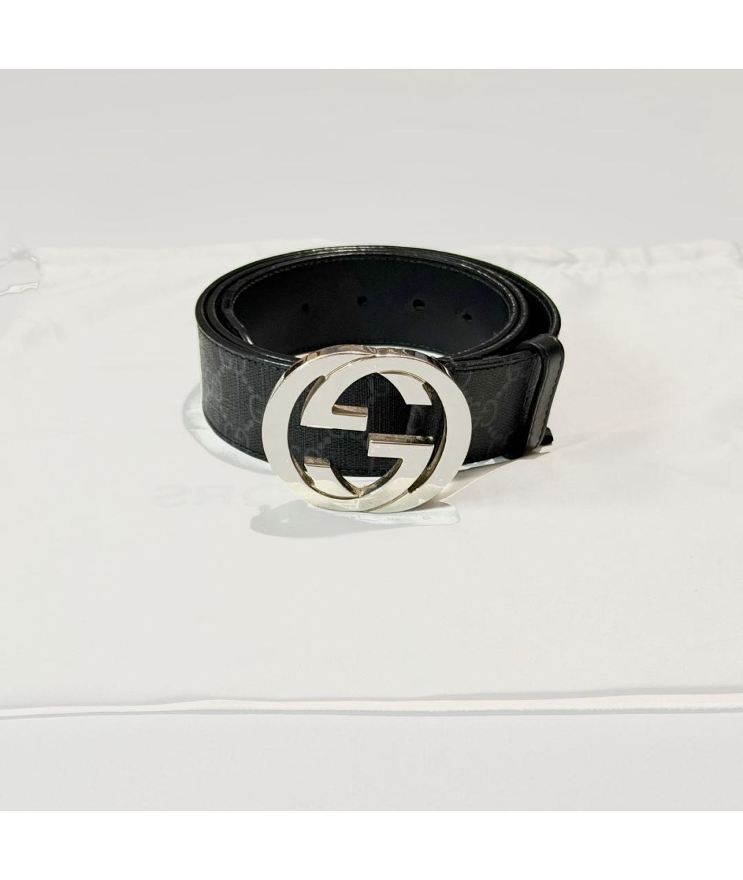GUCCI Черный кожаный ремень, фото 5