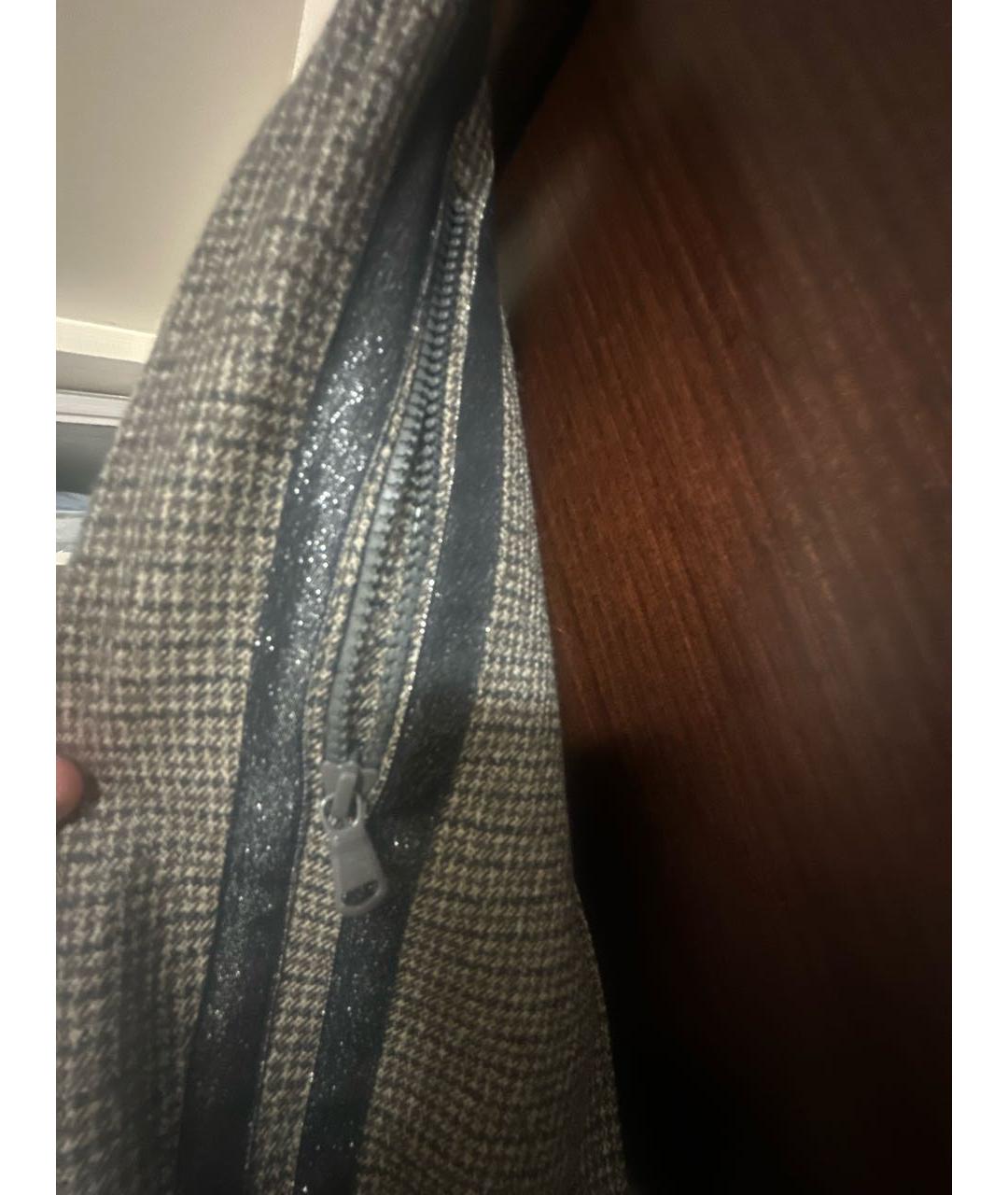 BRUNELLO CUCINELLI Коричневые шерстяные прямые брюки, фото 4