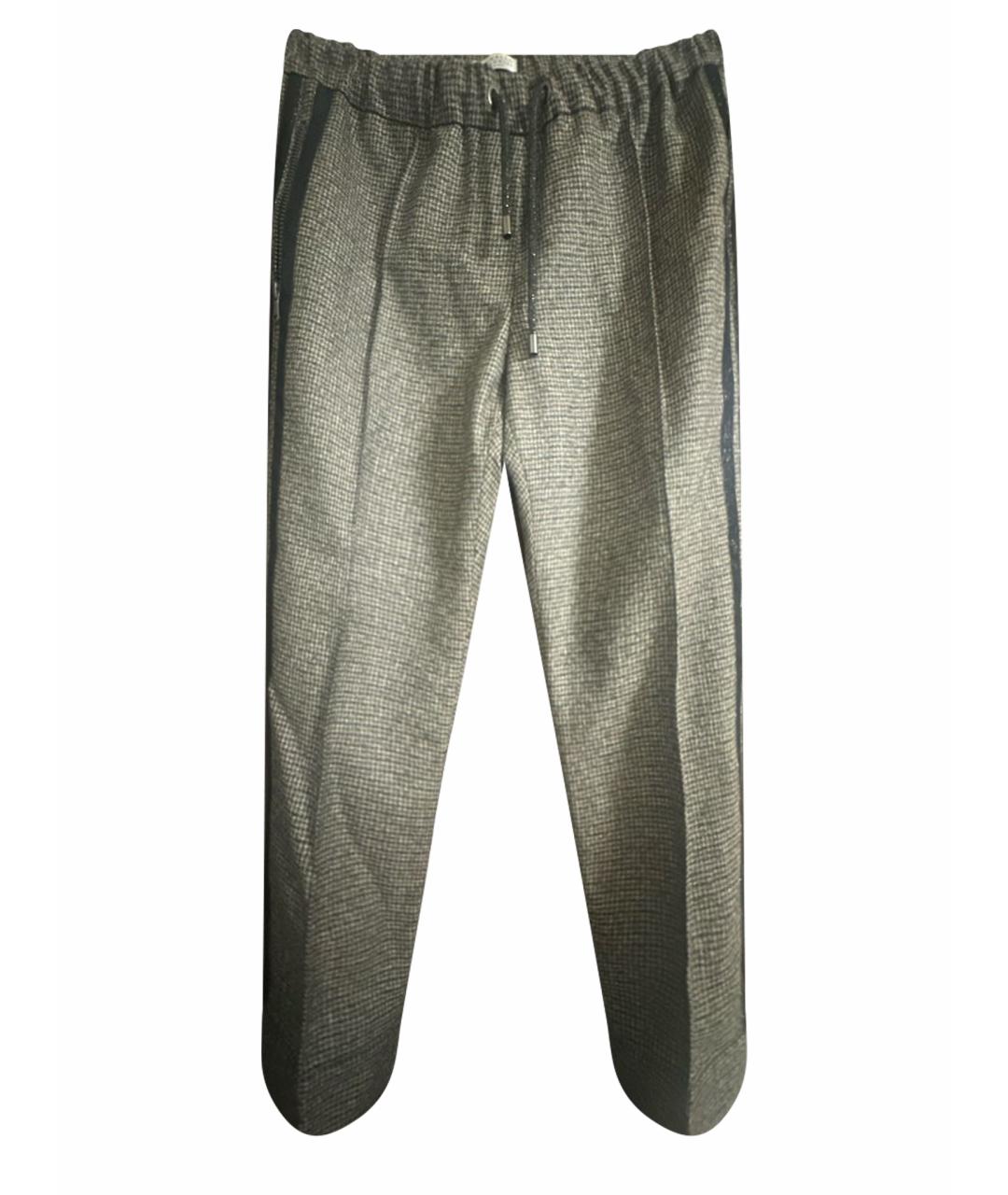 BRUNELLO CUCINELLI Коричневые шерстяные прямые брюки, фото 1