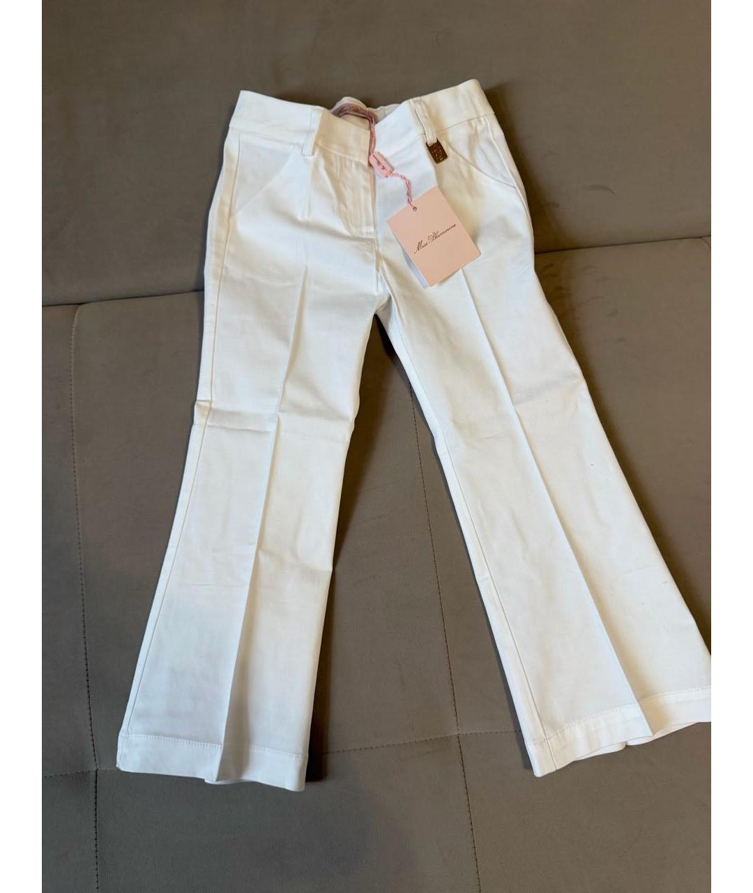 MISS BLUMARINE Белые хлопковые брюки и шорты, фото 5