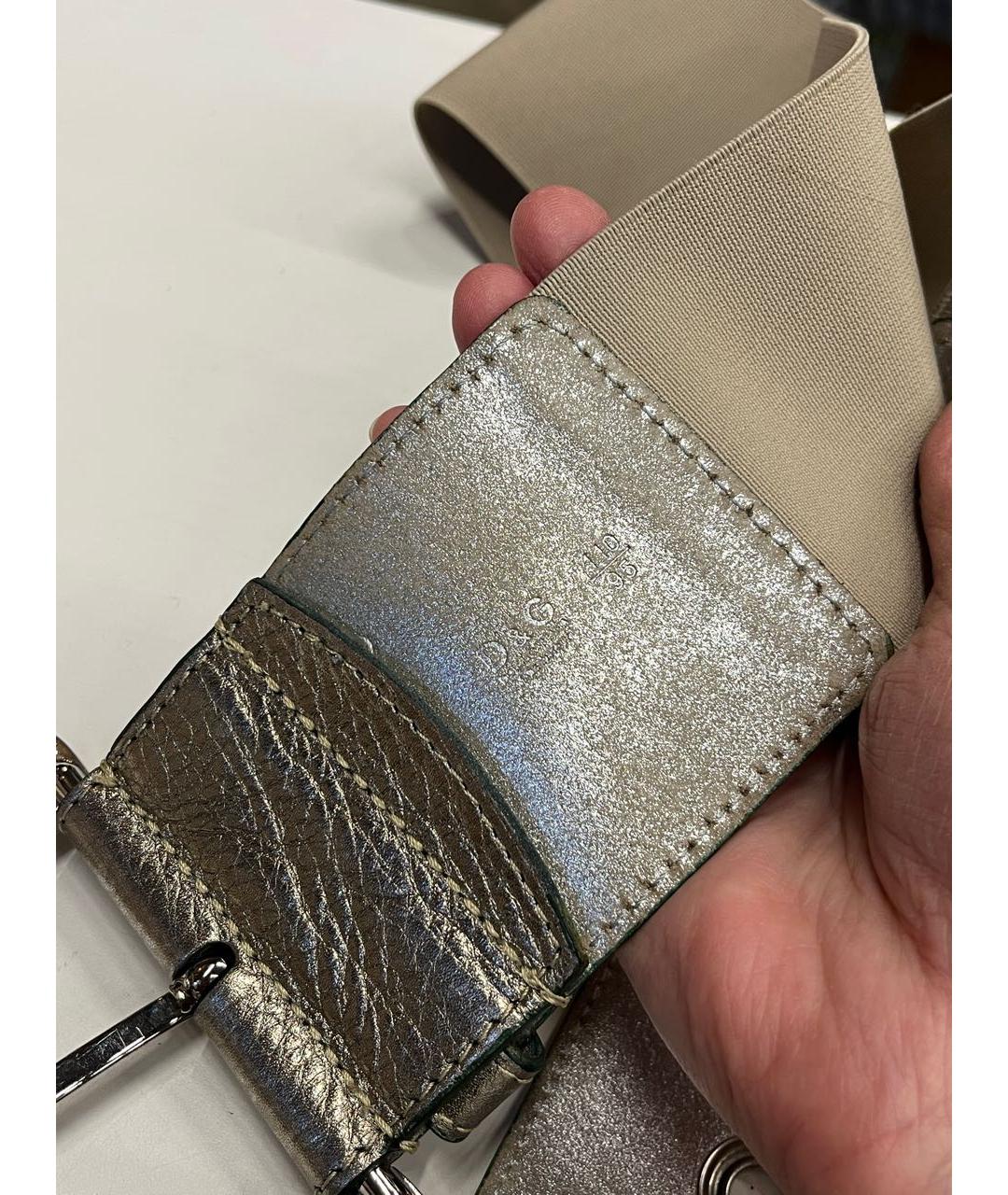 DOLCE&GABBANA Серебрянный кожаный ремень, фото 7