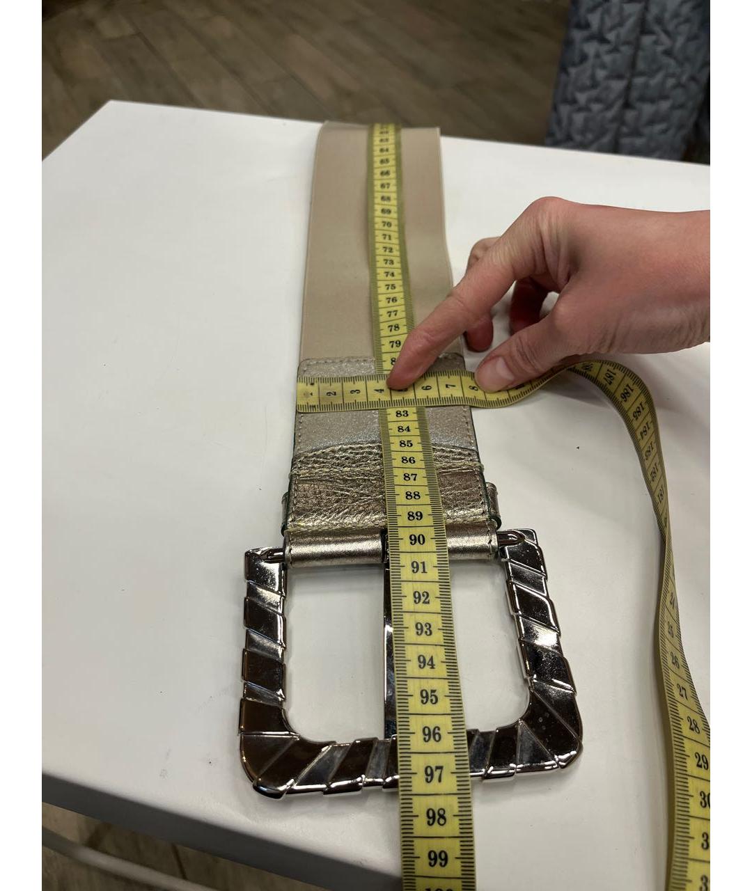DOLCE&GABBANA Серебрянный кожаный ремень, фото 3