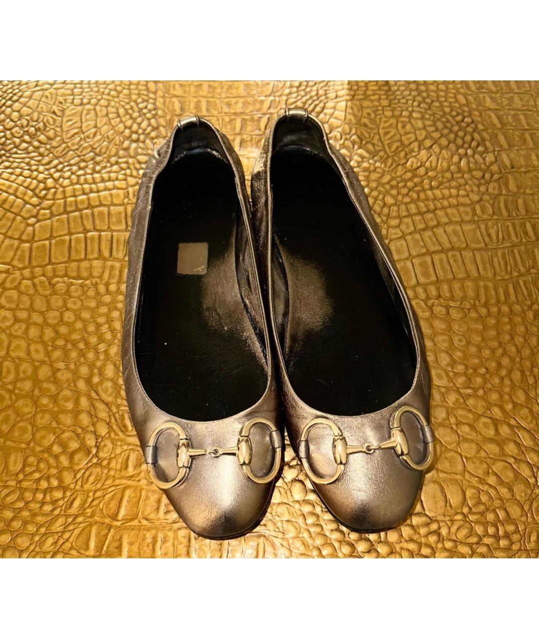 GUCCI Кожаные балетки, фото 2