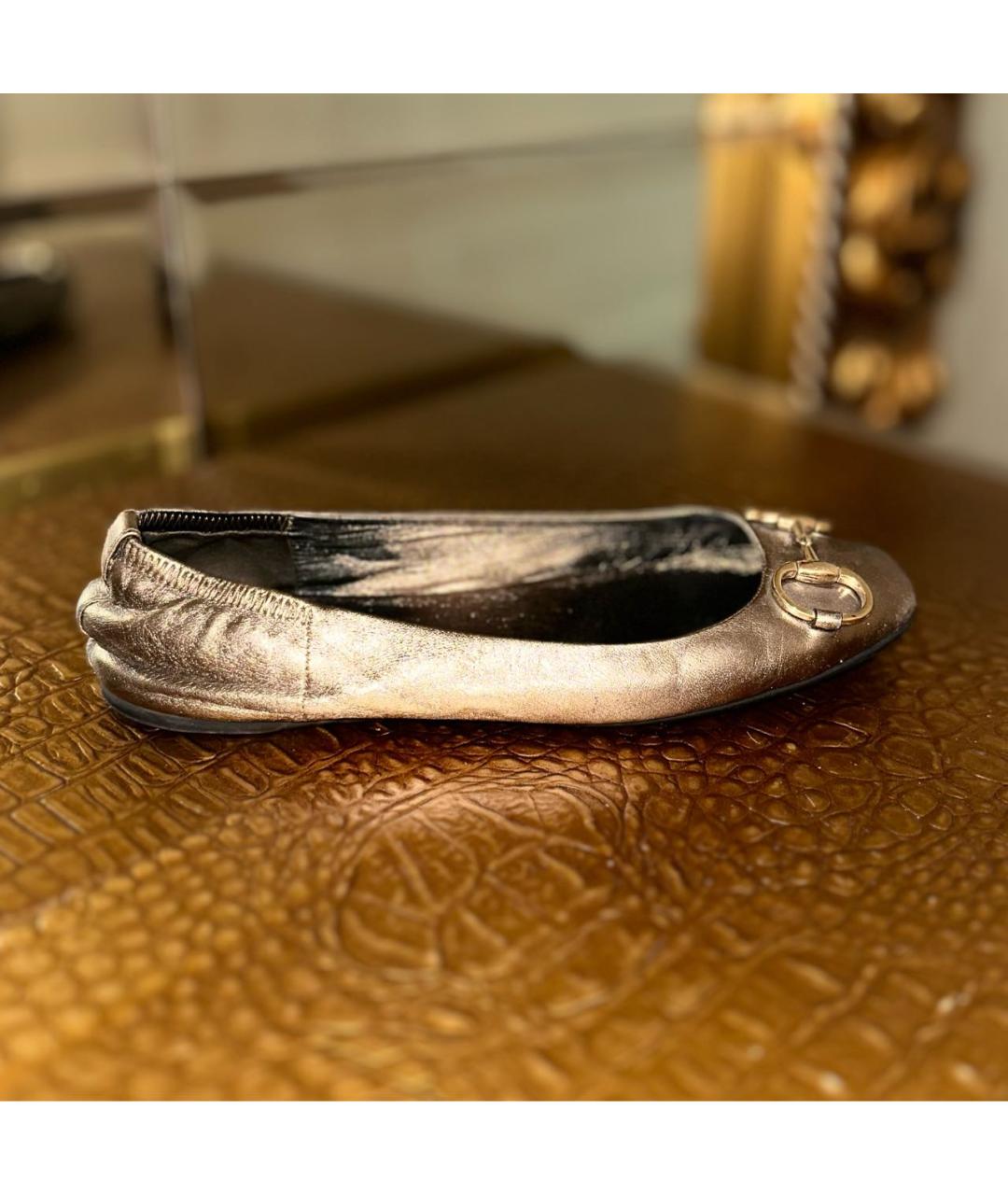 GUCCI Кожаные балетки, фото 6