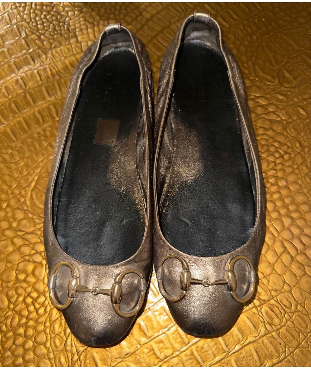 GUCCI Кожаные балетки, фото 5