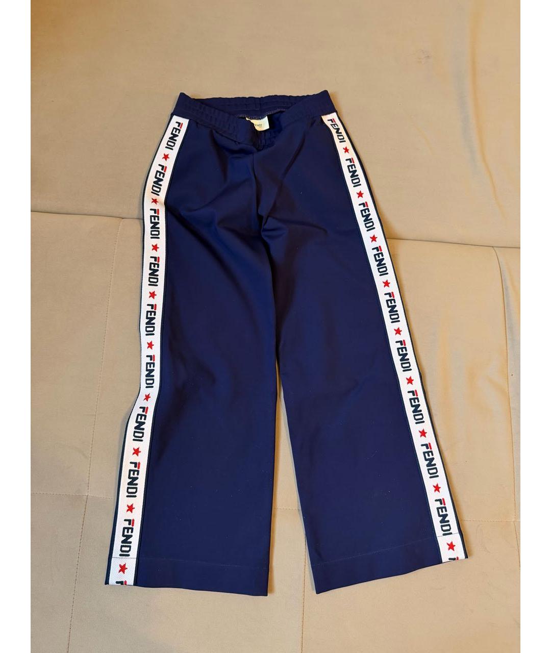 FENDI Темно-синие полиэстеровые брюки и шорты, фото 9