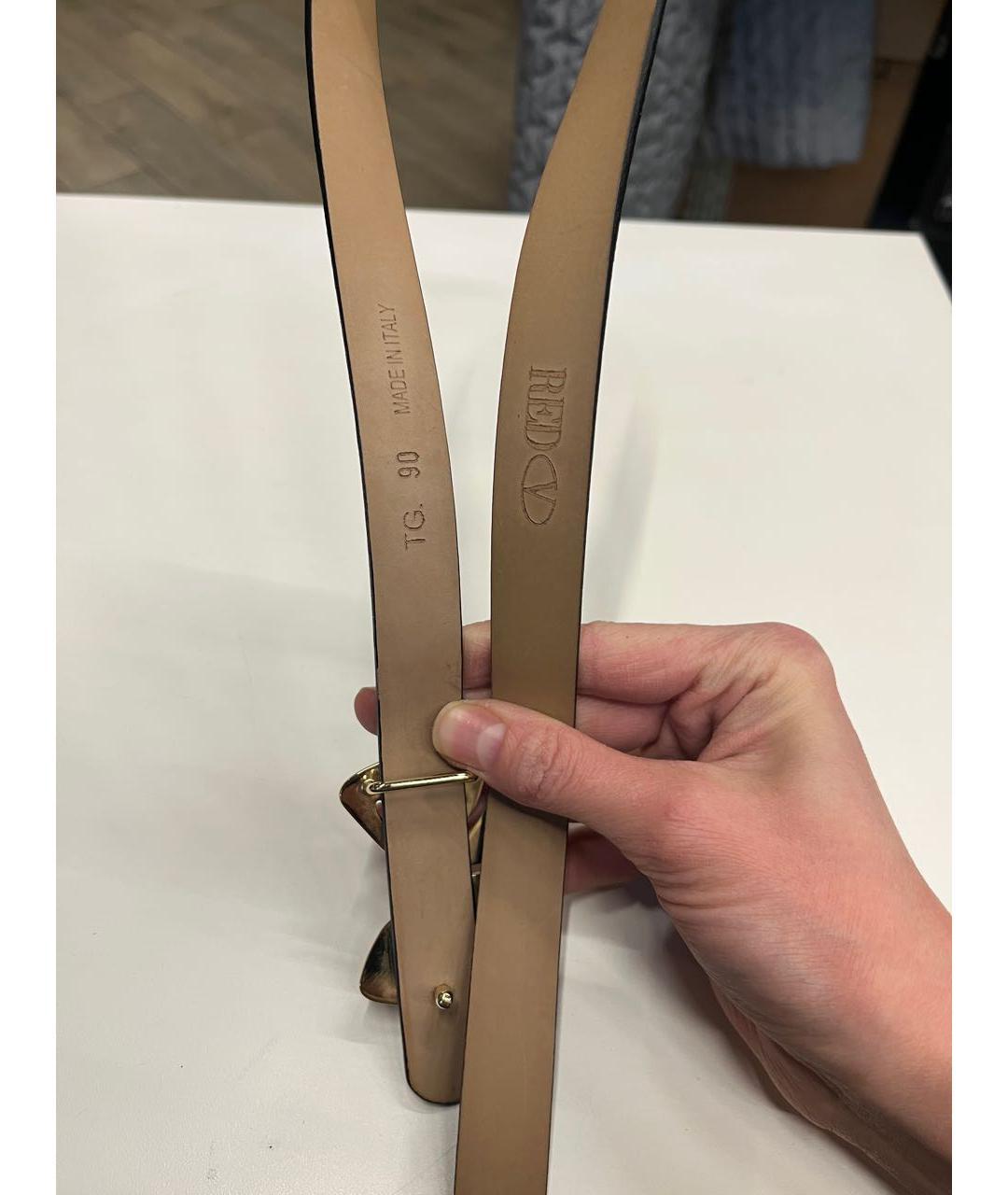 RED VALENTINO Черный кожаный ремень, фото 5