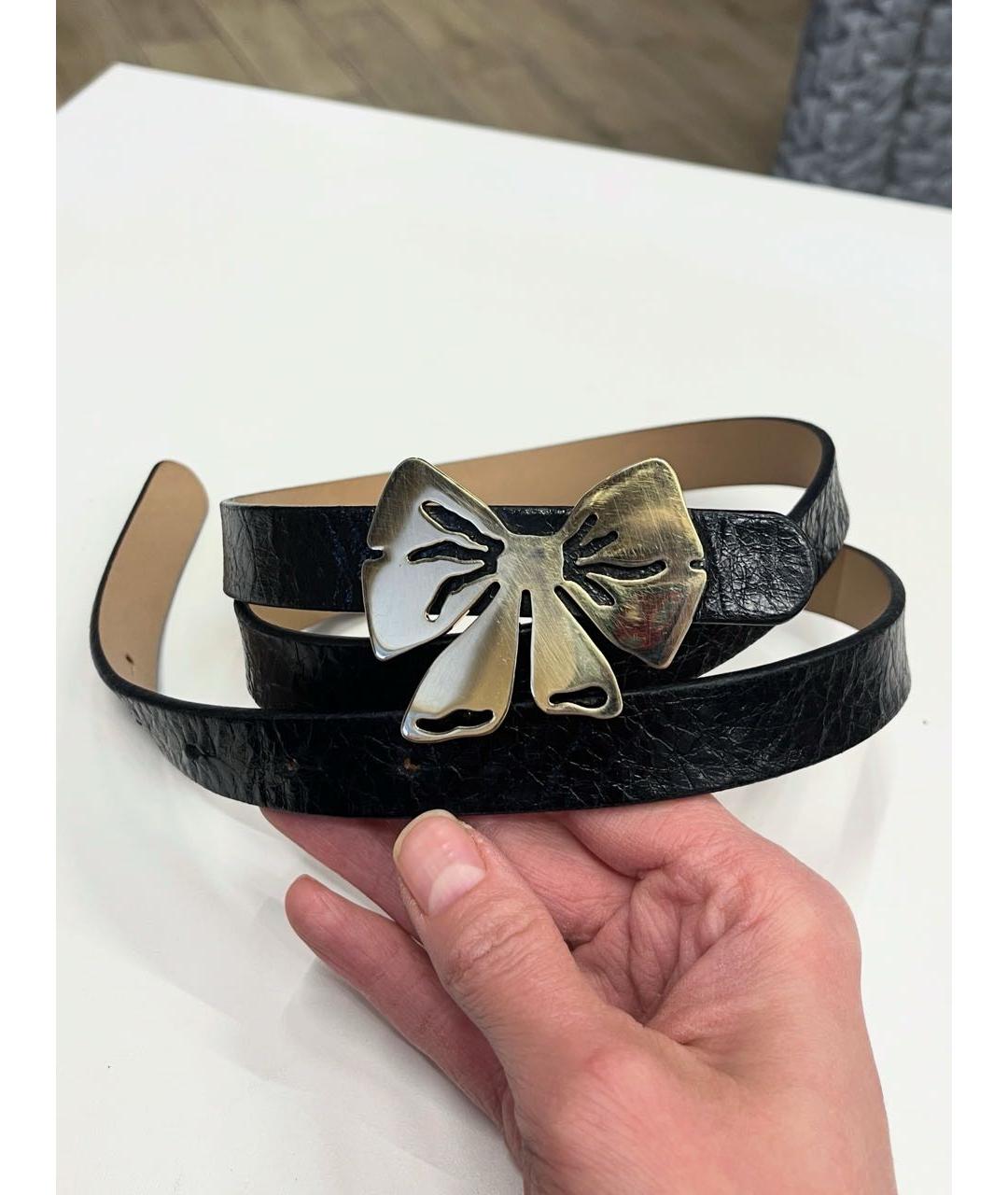 RED VALENTINO Черный кожаный ремень, фото 9