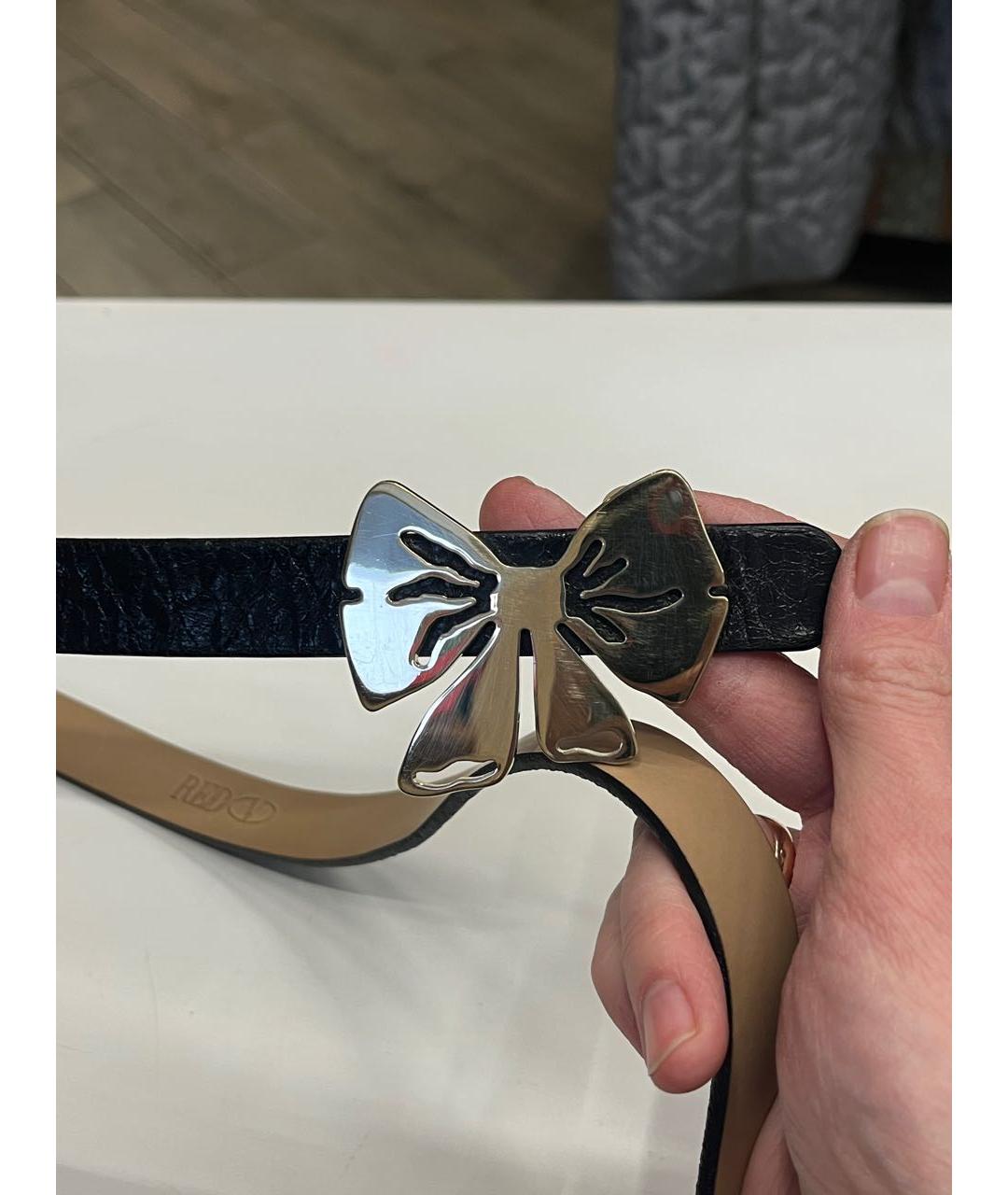 RED VALENTINO Черный кожаный ремень, фото 3