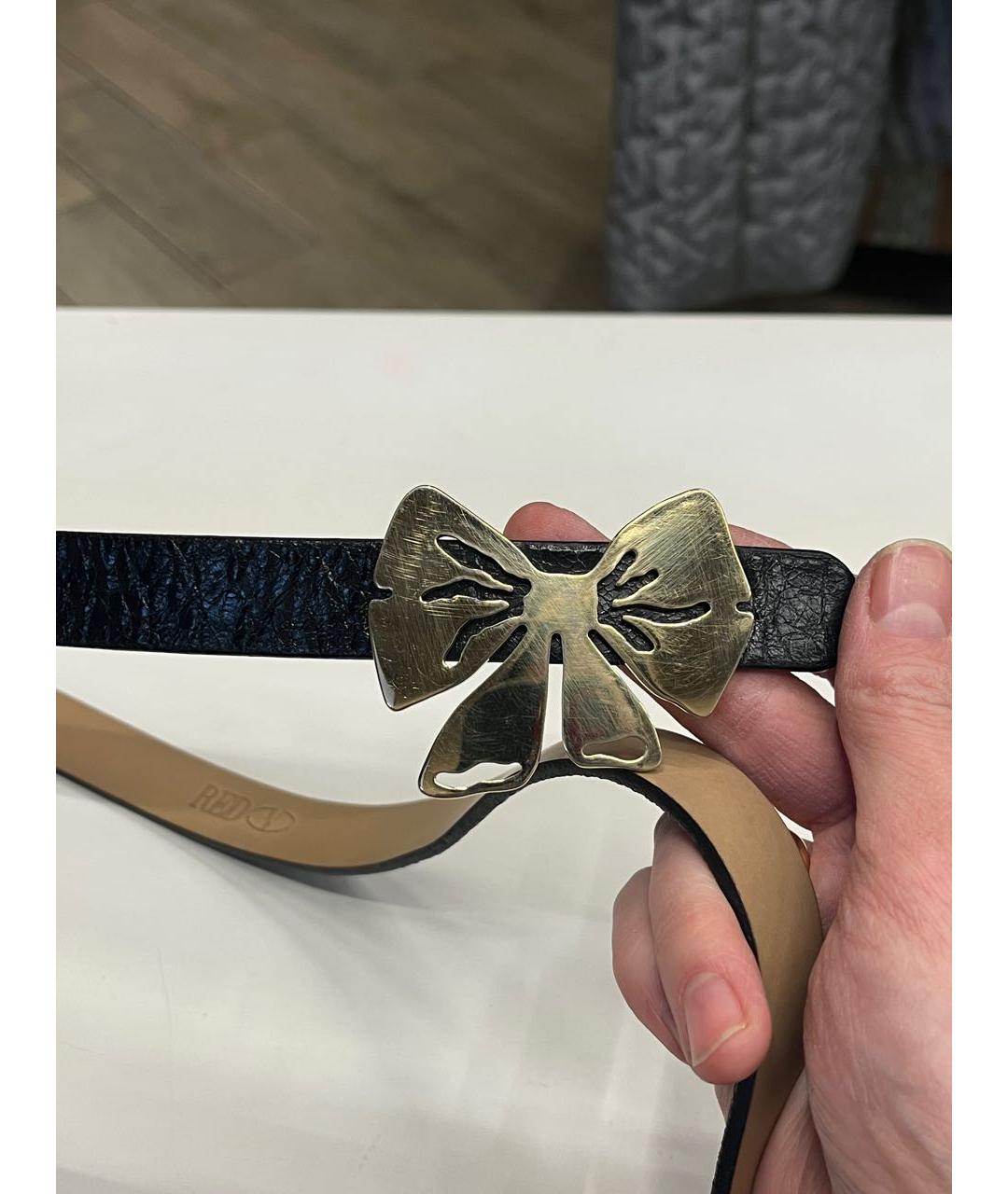 RED VALENTINO Черный кожаный ремень, фото 2