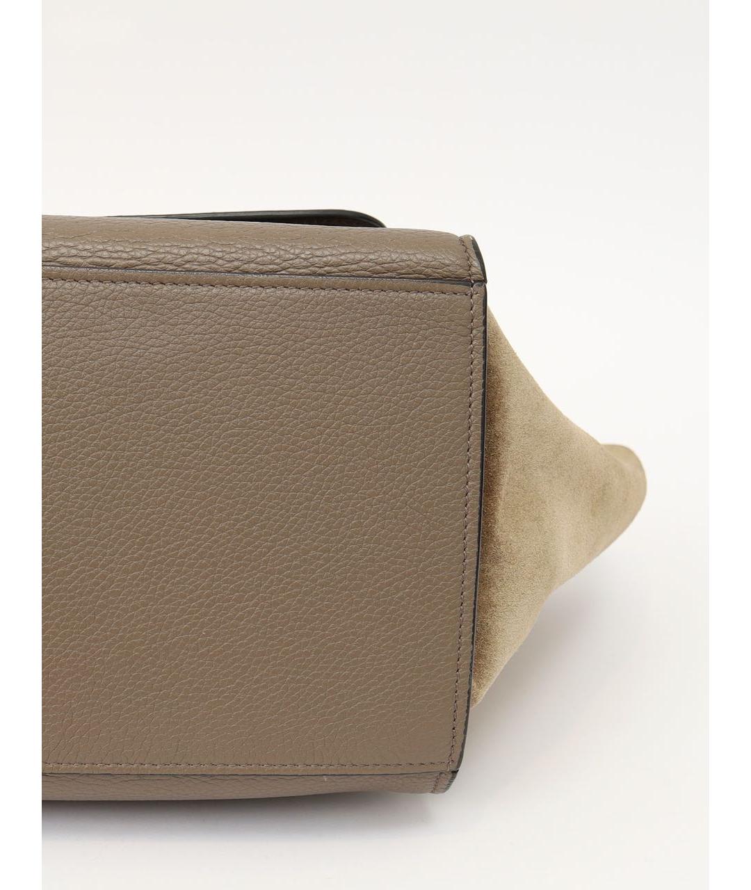 CELINE Бежевая кожаная сумка тоут, фото 8