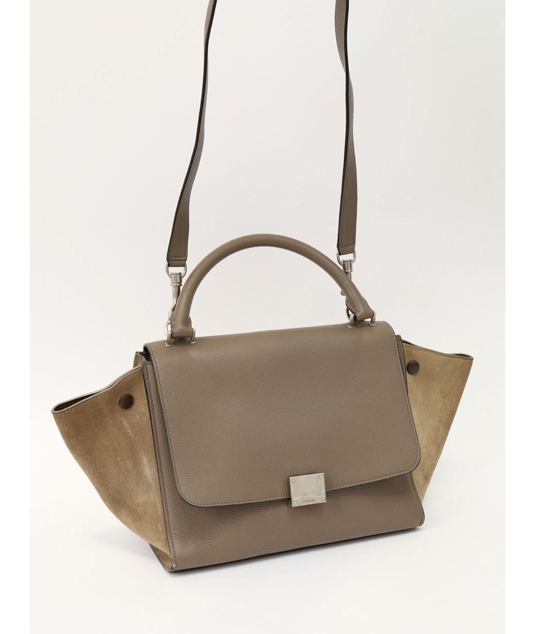 CELINE Бежевая кожаная сумка тоут, фото 4