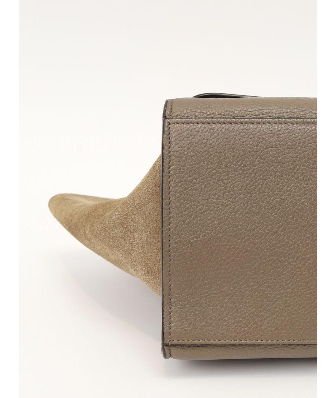 CELINE Бежевая кожаная сумка тоут, фото 7