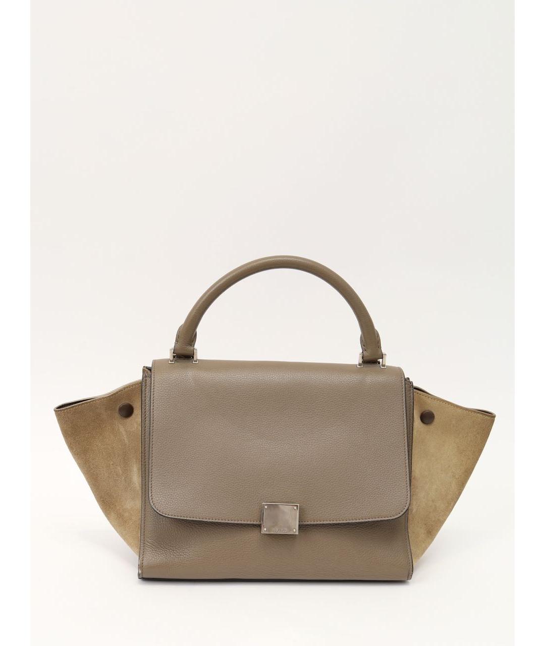 CELINE Бежевая кожаная сумка тоут, фото 9