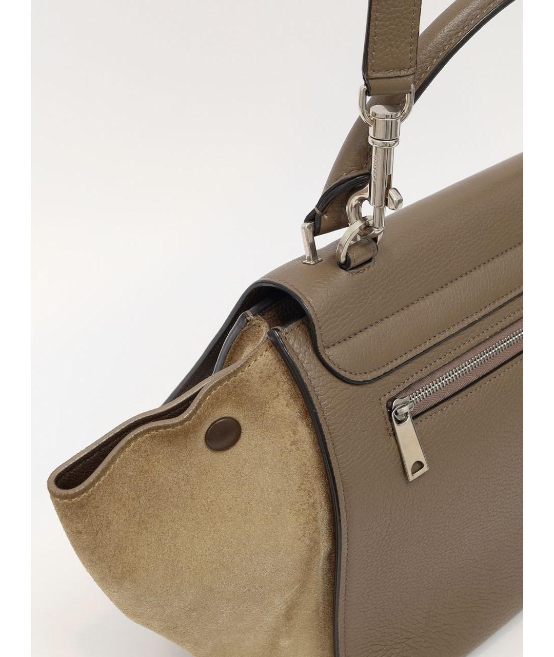 CELINE Бежевая кожаная сумка тоут, фото 6