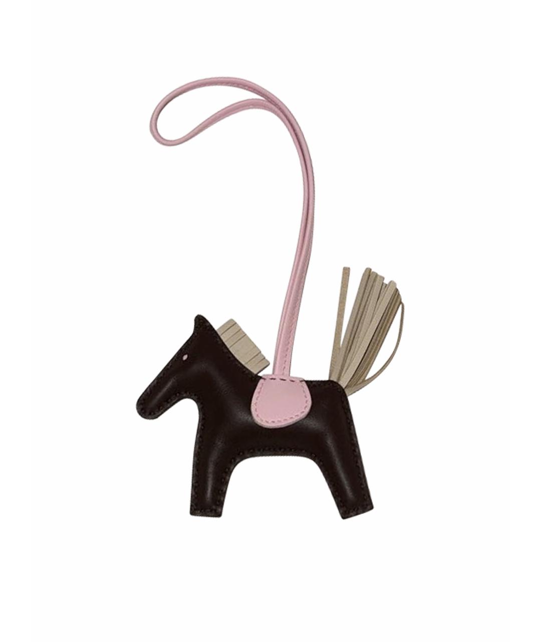 HERMES Коричневый брелок, фото 1