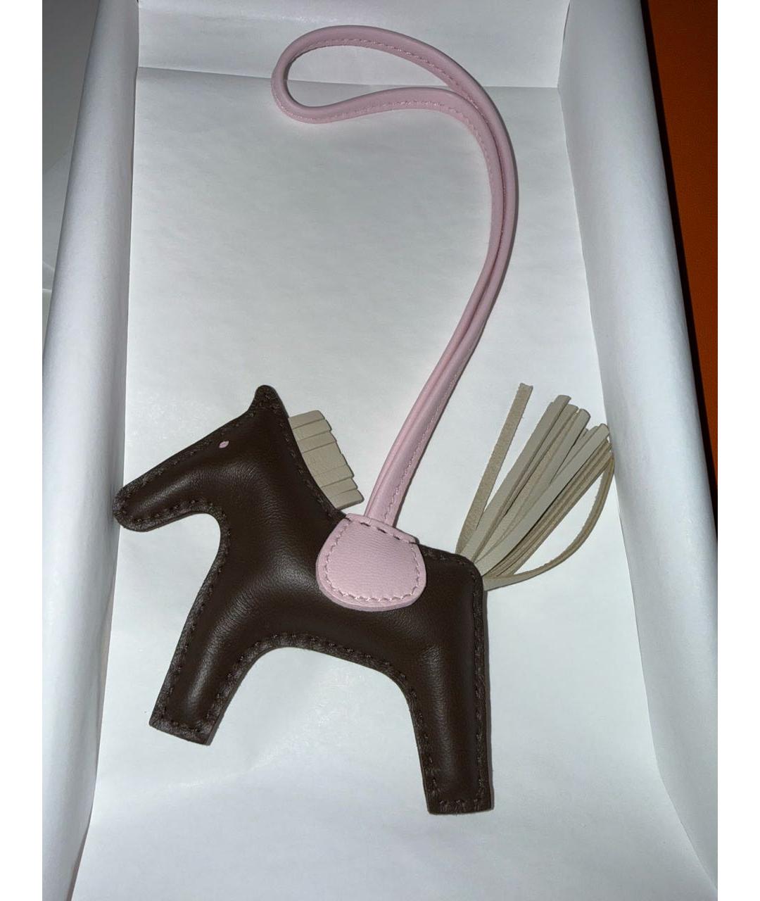 HERMES Коричневый брелок, фото 2