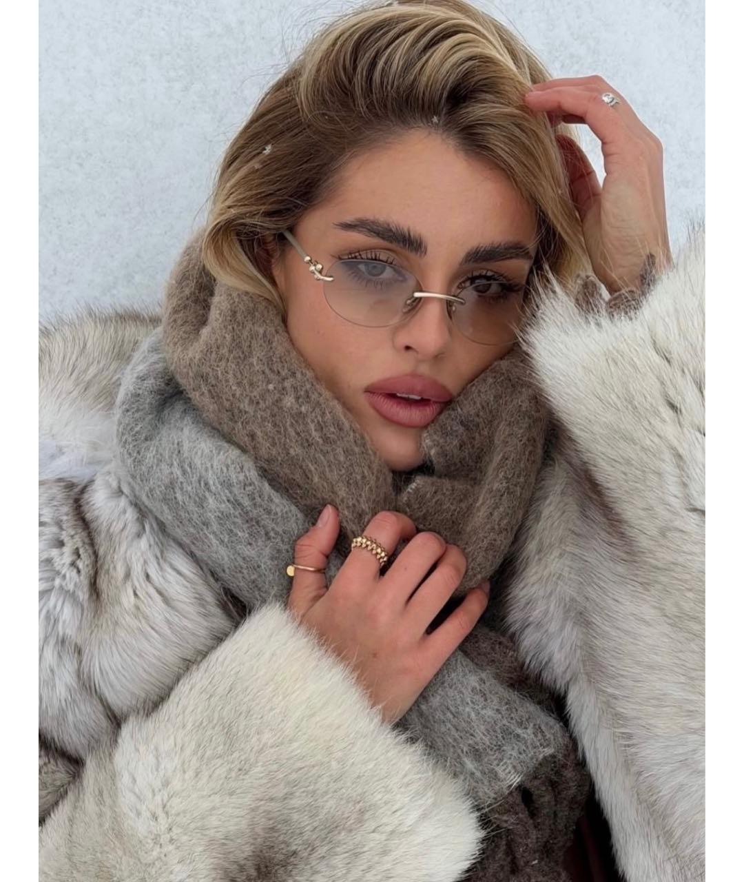 TIFFANY&CO Бежевые металлические солнцезащитные очки, фото 5