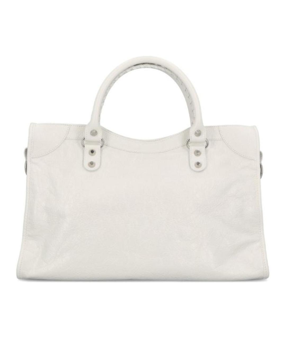 BALENCIAGA Белая кожаная сумка тоут, фото 3