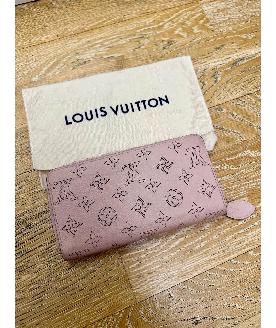 LOUIS VUITTON Розовый кожаный кошелек, фото 2