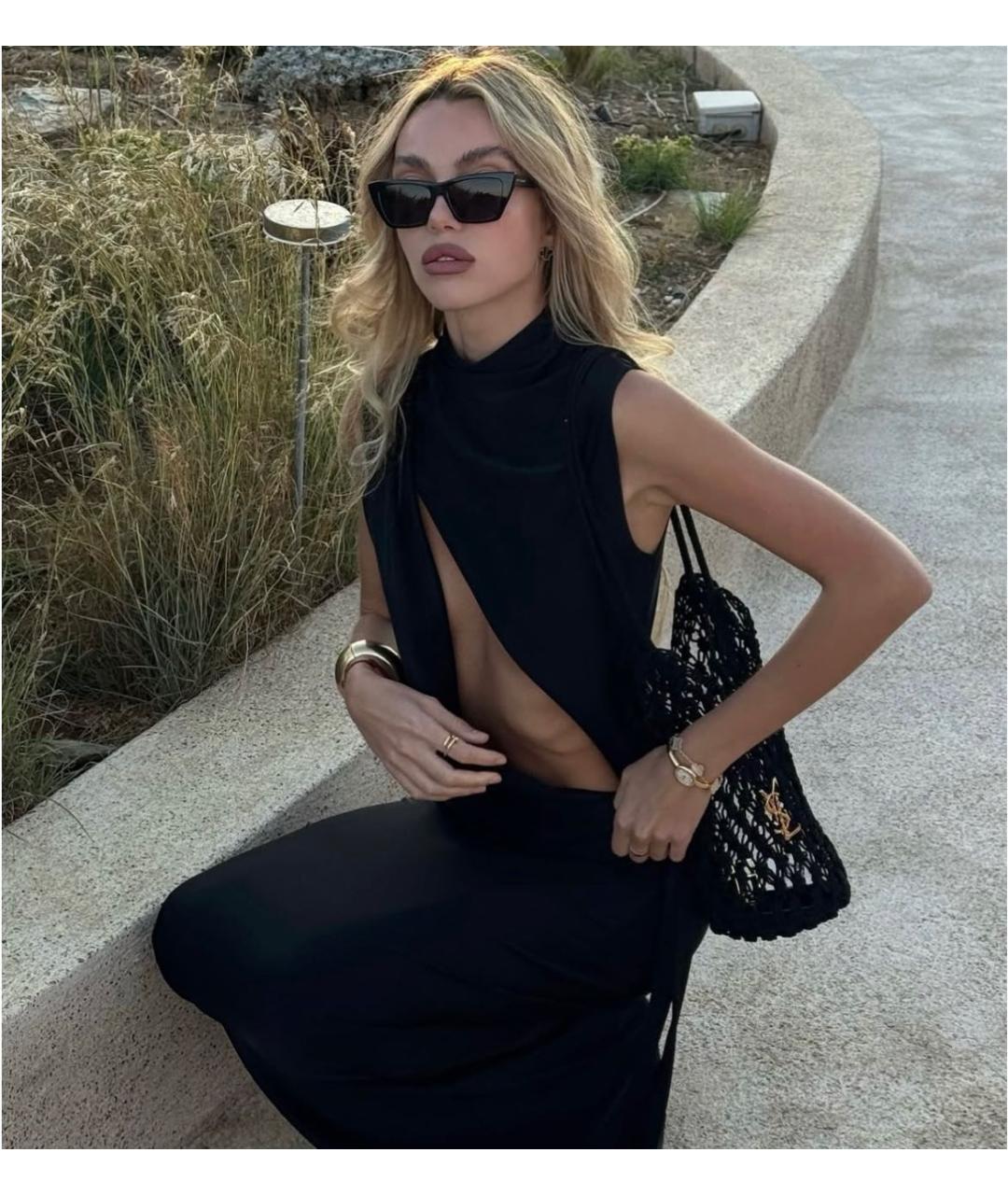 SAINT LAURENT Черные пластиковые солнцезащитные очки, фото 5