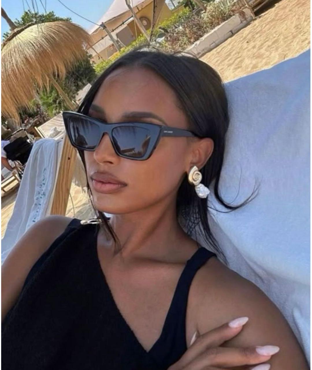 SAINT LAURENT Черные пластиковые солнцезащитные очки, фото 7