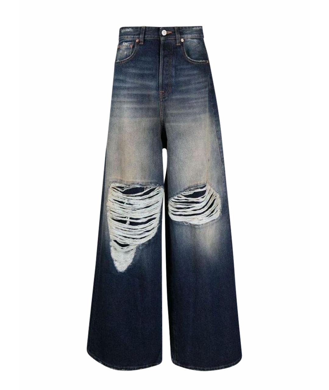 VETEMENTS Темно-синие хлопковые прямые джинсы, фото 9