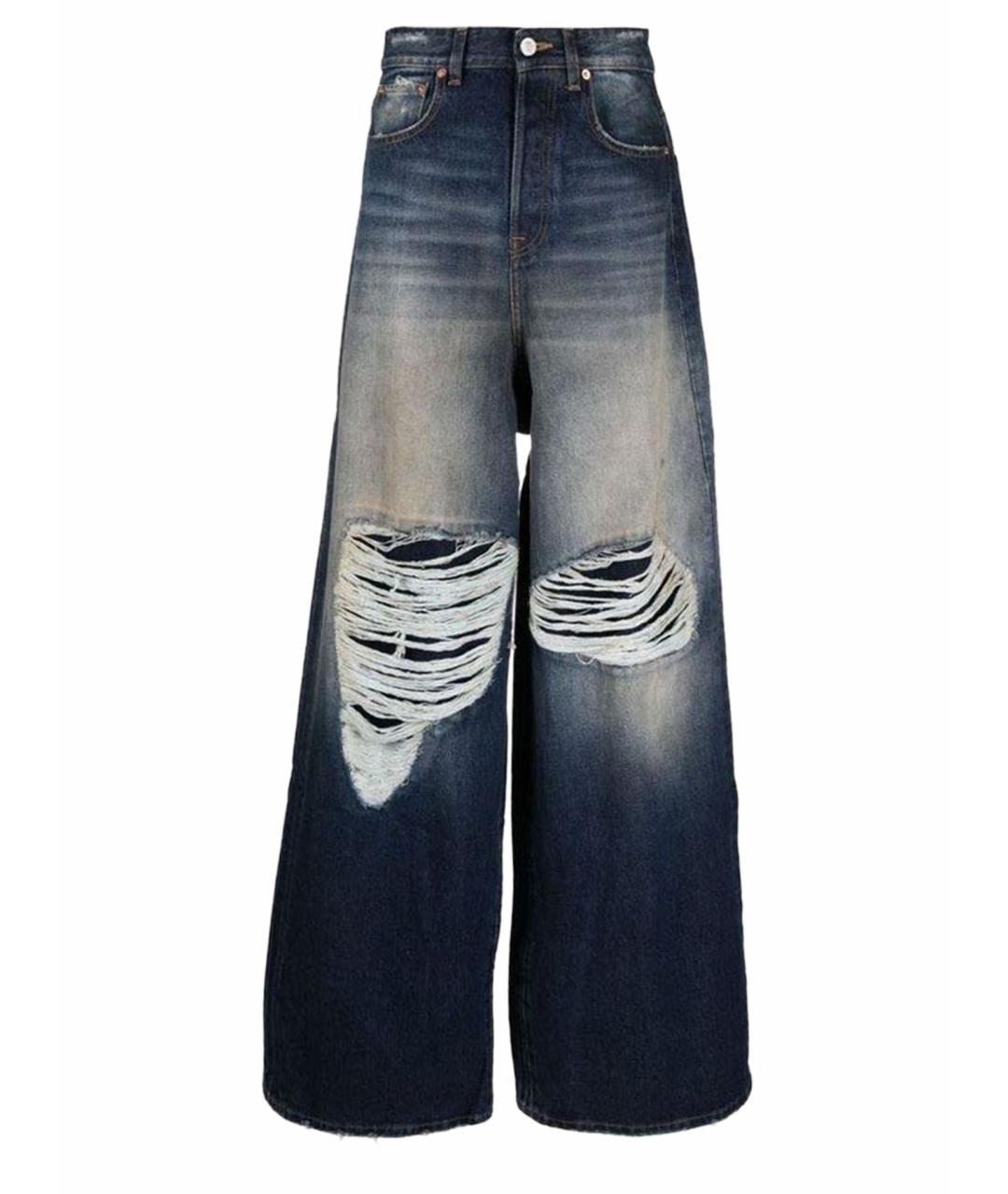 VETEMENTS Темно-синие хлопковые прямые джинсы, фото 1