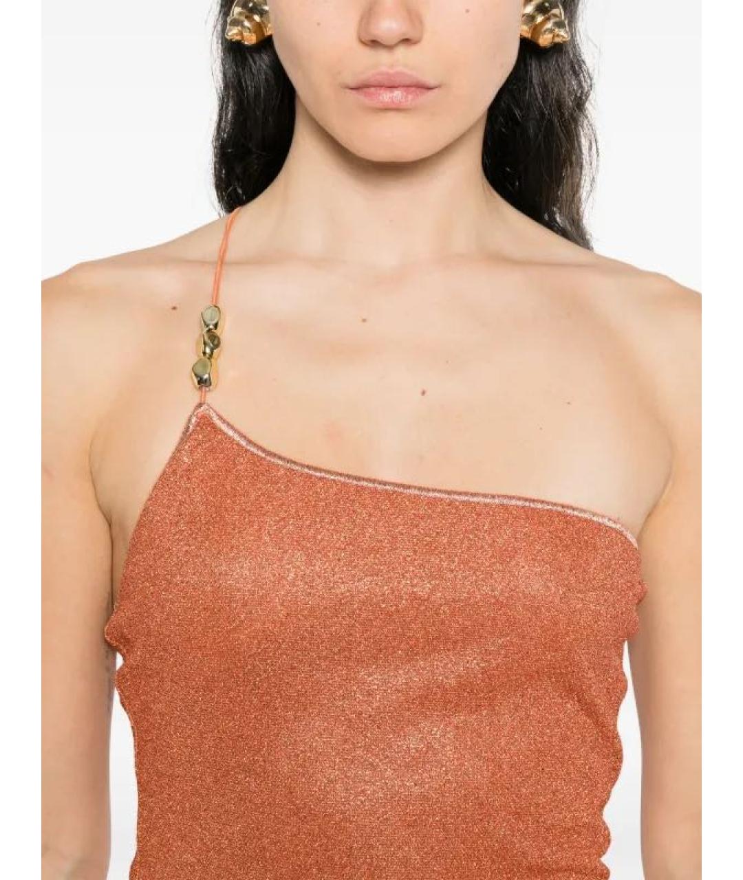 OSEREE Оранжевое полиамидовое коктейльное платье, фото 5