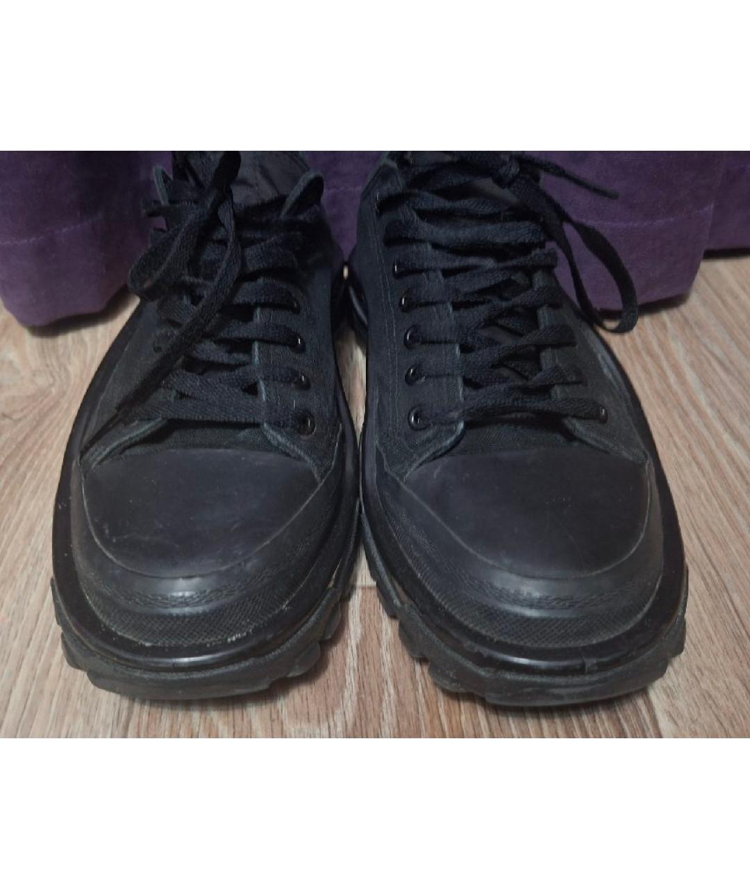 ADIDAS X RAF SIMONS Черные текстильные низкие кроссовки / кеды, фото 2