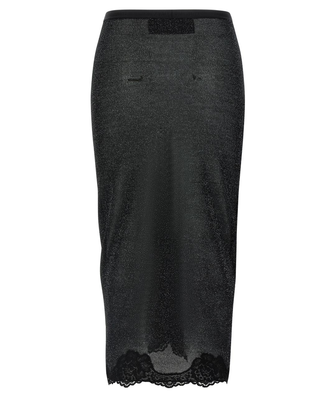 VALENTINO Черная вискозная юбка миди, фото 2
