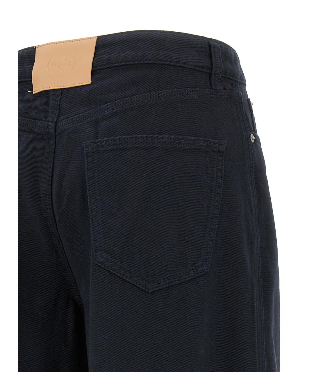 NUDE Синие хлопковые прямые брюки, фото 4