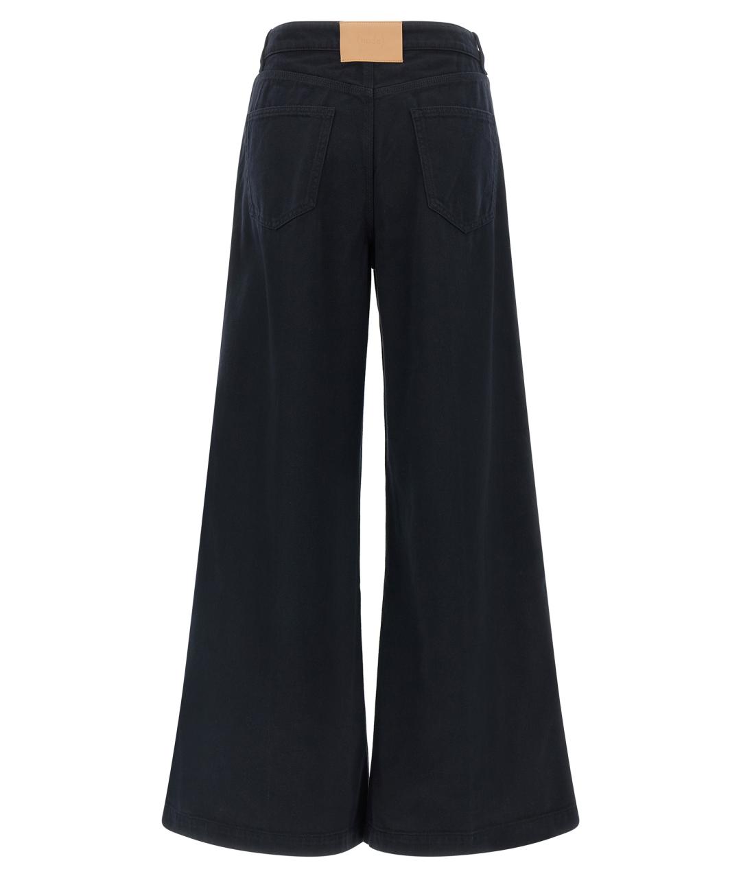 NUDE Синие хлопковые прямые брюки, фото 2