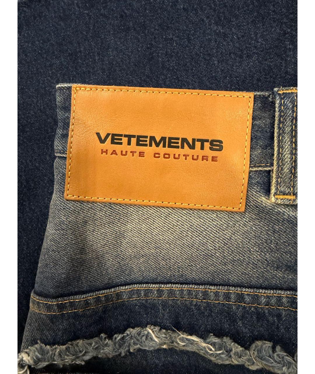 VETEMENTS Темно-синие хлопковые прямые джинсы, фото 8