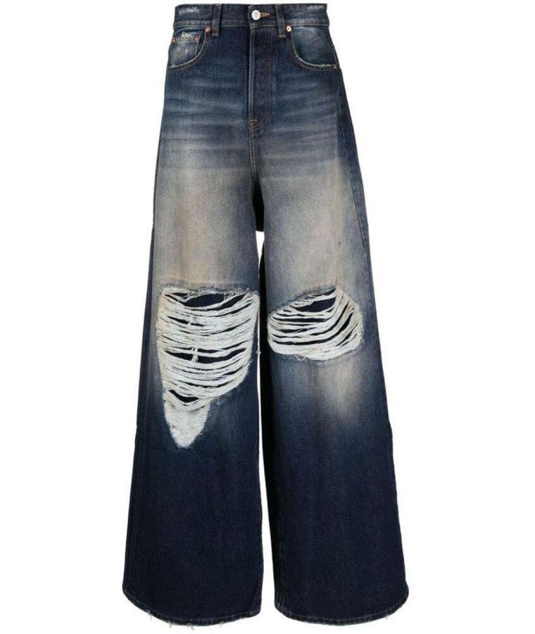 VETEMENTS Темно-синие хлопковые прямые джинсы, фото 1